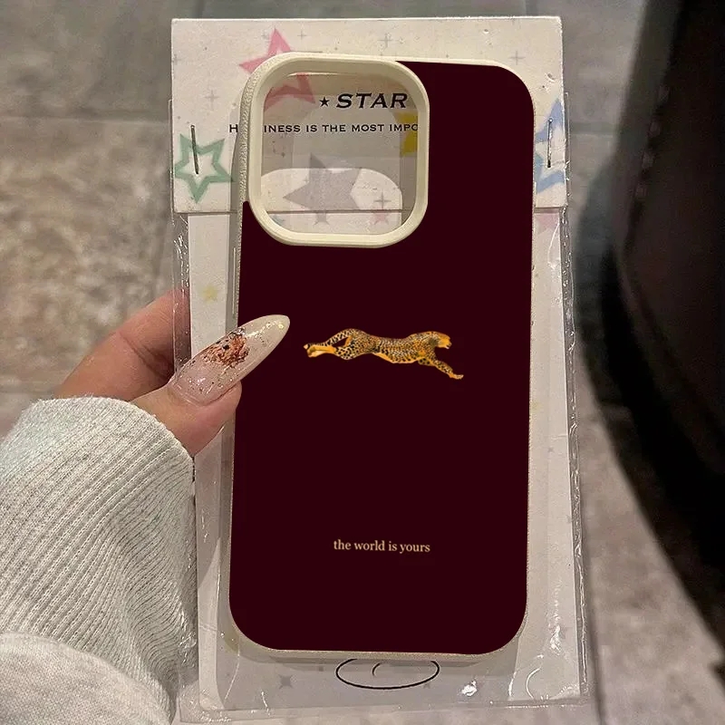 Phone Cases Trending - Fashion Leopard Wine Red Soft Phone