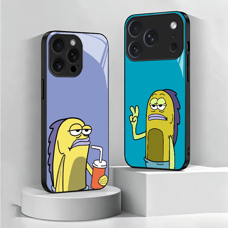 Phone Cases Ugly - Funny Cartoon Ugly Fish Tempered Glass