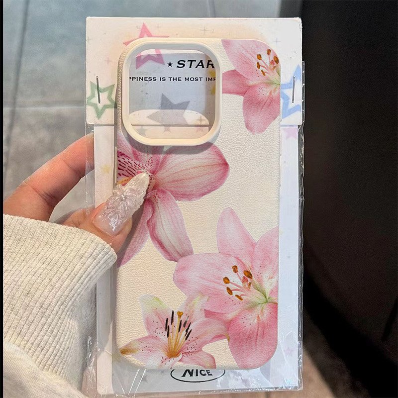 Phone Cases Samsung S25 Ultra - Pink Lily Lychee Texture Phone Case