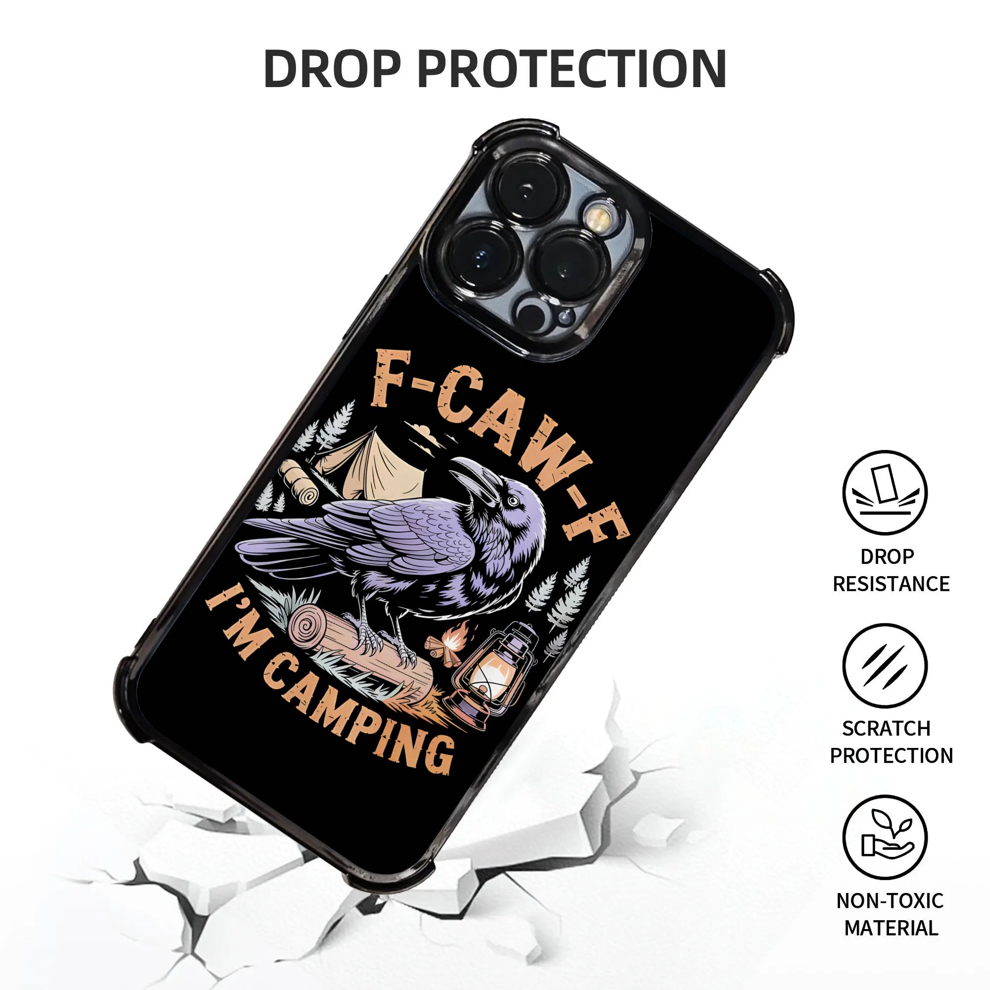 Funny Raven F CAW F I'm Campin - огляд і ціна Phone Cases Funny