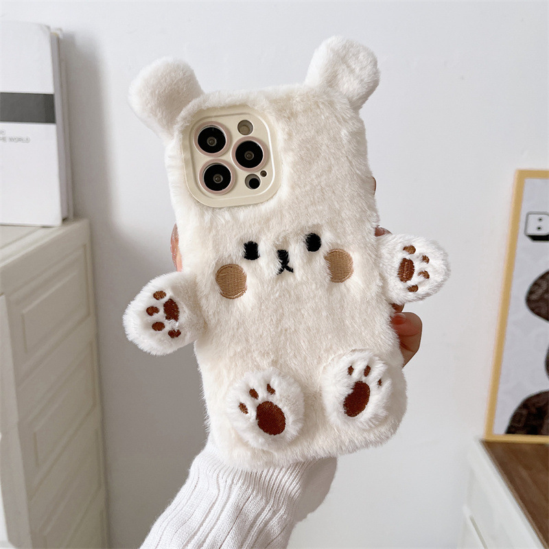 Korean 3D Cartoon Bear Fluffy  - огляд і ціна Phone Cases For Iphone 17
