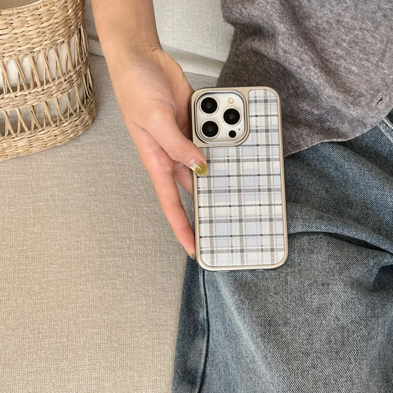 Korean Ins Epoxy Blue Plaid Pa - огляд і ціна Phone Cases Y2K