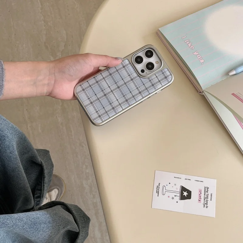 Korean Ins Epoxy Blue Plaid Pa - огляд і ціна Phone Cases Y2K