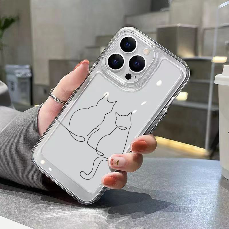Cute Line Cat Anti-drop Phone  - огляд і ціна Phone Cases Xiaomi 14T