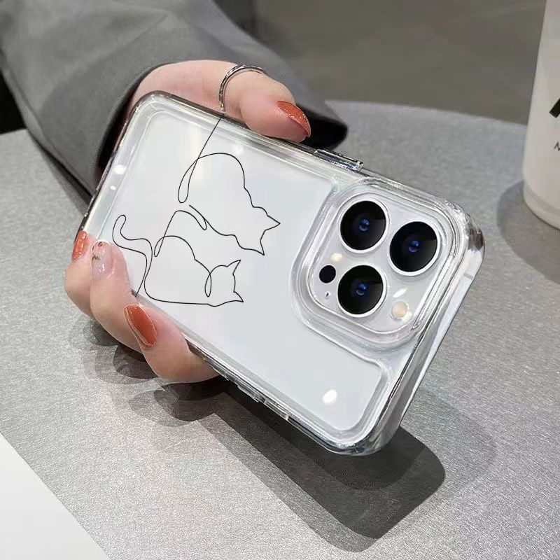 Cute Line Cat Anti-drop Phone  - огляд і ціна Phone Cases Xiaomi 14T