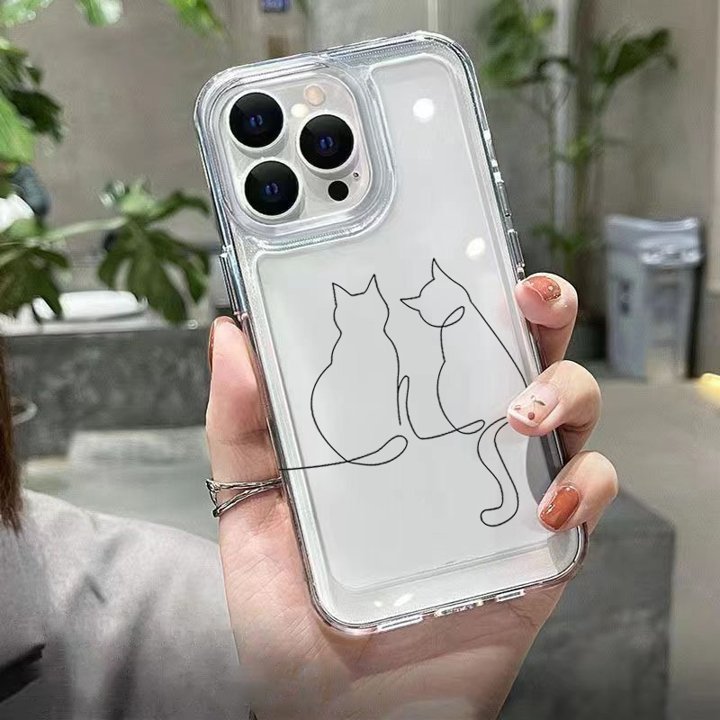 Cute Line Cat Anti-drop Phone  - огляд і ціна Phone Cases Xiaomi 14T