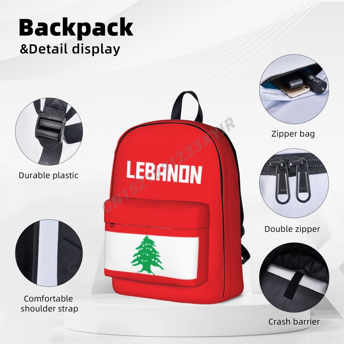 Unisex Backpack Lebanon Flag1  - огляд і ціна Phone Cases Lebanon