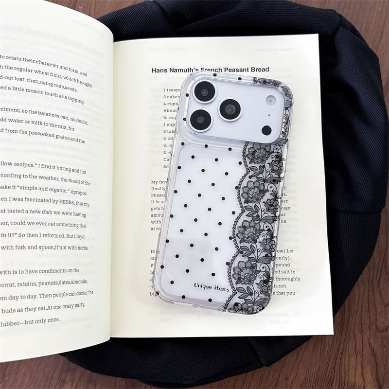 Ins Polka Dots Lace White Blac - огляд і ціна Phone Cases Y2K